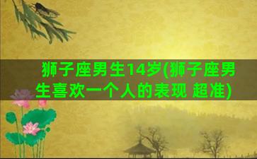 狮子座男生14岁(狮子座男生喜欢一个人的表现 超准)